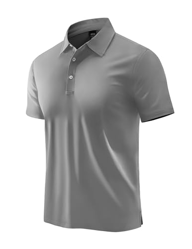 Image of MIER Polo Shirts for Men Short Sleeve Dry Fit Performance Golf Tennis Active Collared Shirts, UPF 50+ Sun Protection