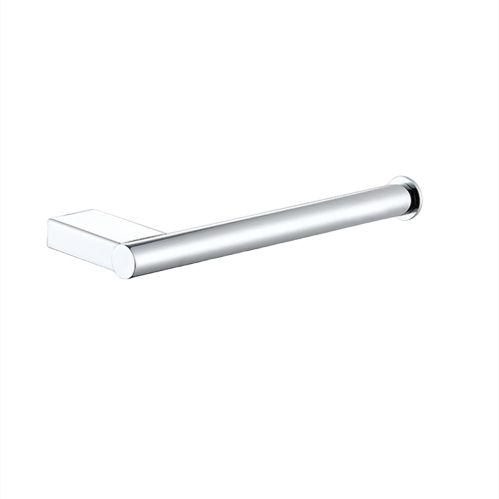 Set di accessori da bagno cromati: portasciugamani da parete, dispenser di sapone, porta carta, portabicchieri, gancio per accappatoio, soluzioni di archiviazione eleganti per bagni moderni