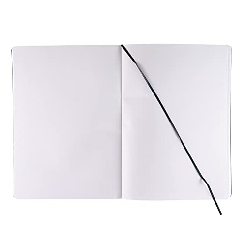 Fabriano Ecoqua Plus Stitch Bound Dot A4 Black carnet ouverture à plat