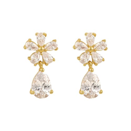 Boucles d'oreilles fleur de cristal design lumière luxe pour femme élégante