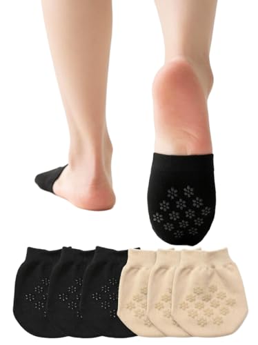 Honnesserry Toe Topper No Show Socks for Women Cotton Seamless Non-Slip Invisible Half Socks for Mules Clogs Flats