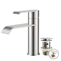 FORIOUS Wasserhahn Bad mit Ablaufgarnitur, Waschtischarmatur Einhandmischer – Hochwertige Waschbecken Armaturen für Badezimmer, Moderne Armatur Badezimmer, Energiesparend & Wassersparend