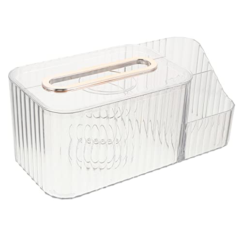 GLEAVI Caja de Multifuncional Transparente para Dormitorio Organizador de Almacenamiento de Escritorio Soporte para Servilletas y Compacto
