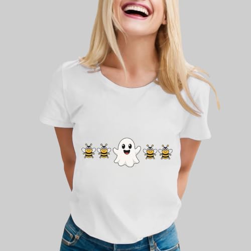 Halloween Shirts for Women Halloween Bee Shirt Boo Ghost Costume Shirts - image 3