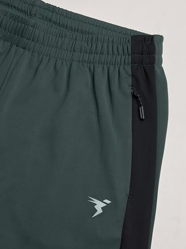Image of TECHNOSPORT Men's Slim Fit Mid Rise Solid Trackpant with Techno Dry for Gym, Workout & Sports