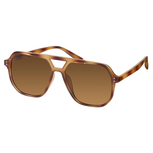 Image of mosanana Oversized Aviator Sunglasses for Women with Polarized Lens MS52243 | Geometric Big Frame, Designed for Daily Outfits, Travel and Fashion Looks
