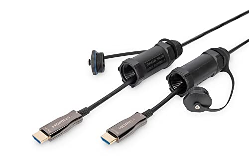 Digitus HDMI AOC Hybrid fibre optic cable, 15m, HDMI 2.0-4k/60Hz, armoured protective sleeve, IP68