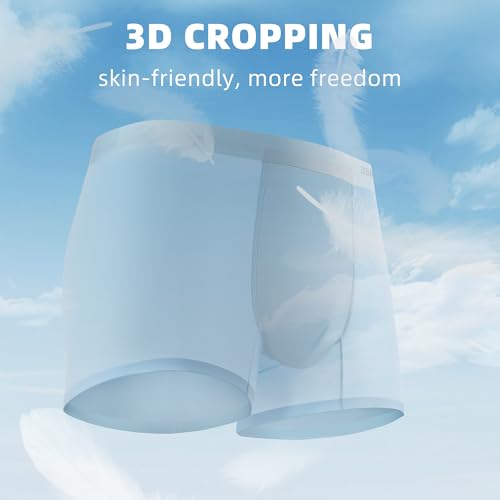 Mens Underwear Boxer Briefs 3-Pack Ice Silk Viscose Comfortable Soft Seamless Trunks Underwear3