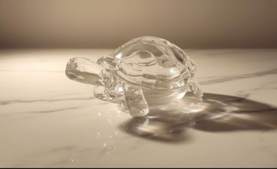 Image of Vastu Feng Shui Crystal Turtle Tortoise with Water Plate for Good Luck Wealth Prosperity Career Growth Home Office Decor Vastu Remedies Feng Shui Tortoise