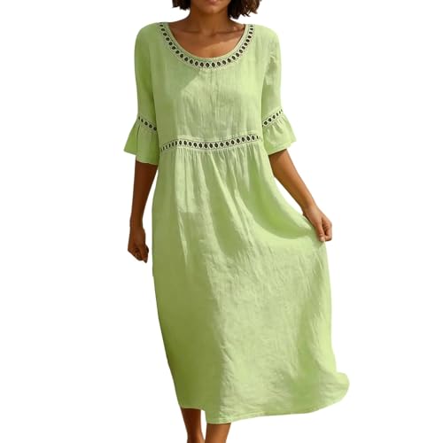 Robe chemise en lin pour femme respirante et légère, coupe trapèze confort absolu