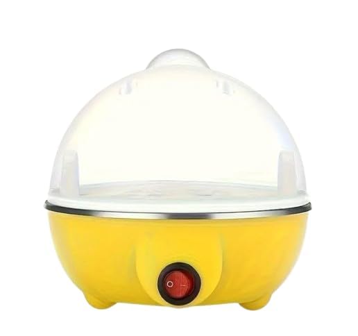 Apput Electric Egg Boiler & Steamer | 7 Egg Capacity | 350W Automatic Egg Cooker with Auto Shut-Off | Multi-Function Egg Poacher & Steamer | Measuring Cup Included | Yellow-image-31