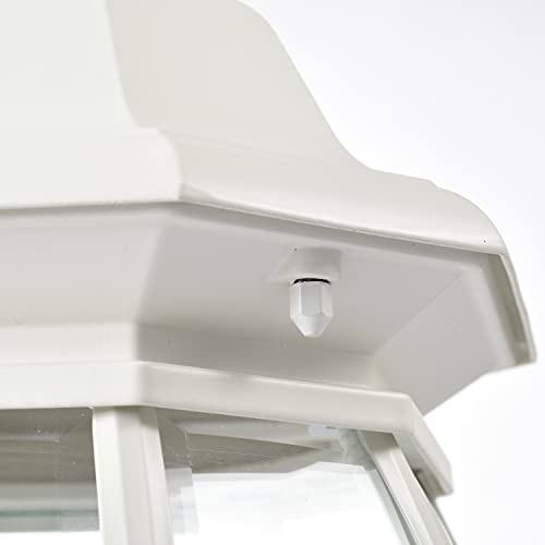 Image of Nuvo 60 /897, 3-Light Outdoor Post Lantern, White, Beveled Glass