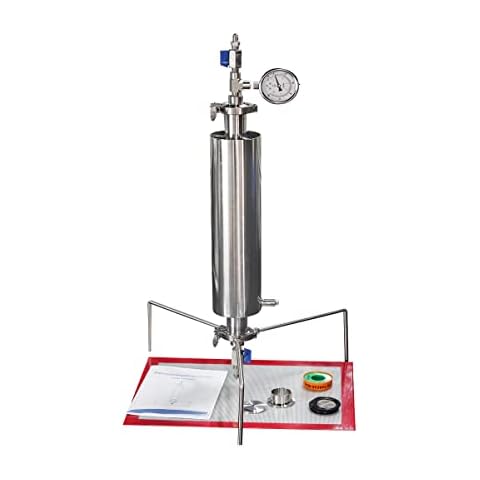 LABFENG Stainless Steel Vacuum Tube Kit Stainless Steel Vacuum Chamber 90 Gram Double Layer Stainless Steel Tube with Tripod Used to Extract from Plant Leaves Cover