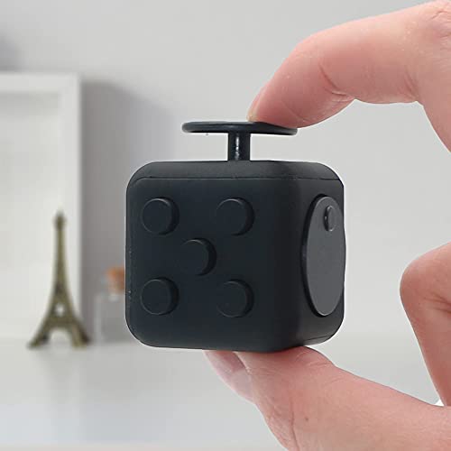 Appash Fidget Cube Stress Anxiety Pressure Relieving Toy Great For Adults And Children[Gift Idea][Relaxing Toy][Stress Reliever][Soft Material] (Black&Black) #TOP5