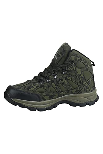 Image of KAZA MHD BLK Men & Women Hunter Trekking and Hiking Woodland Shoes for Men and Women - Water Proof, Anti-Fatigue & Light Weight, Anti-Skid Hiking Shoes Slip Resistant Mountain Boots (JOHNMART)