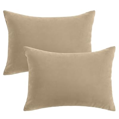 Sliner 2 Pcs Small Pillows Down Alternative Memory Foam Mini Pillows Soft Machine Washable Breathable Tiny Cushion for Travel Sofa Chair Sleeping Neck Wrist Lumbar Knee Support(Dark Khaki,11"x7")