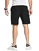 JustSun Mens Shorts Casual Summer Shorts Men with Pockets Mens Cotton Chino Sports Shorts with Elastic Waist Black 3XL #1