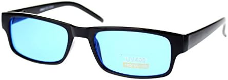 PASTL Black Rectangle Frame Color Lens Sunglasses Spring Hinge