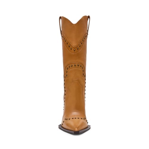 Steve Madden Women's Kylar Western Boot, Cognac Leather, 8.5