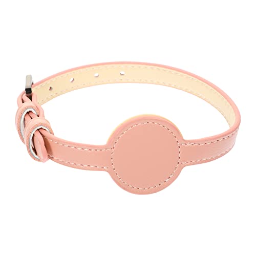 Happyyami PET-Pu-Kragen katzenhalsband Katzen katzenhalsbänder Haustierhalsband Katzenkette Hund Heller Kragen Bausatz PU-Design-Tracer- Anti-verlorener Tracer- Rosa