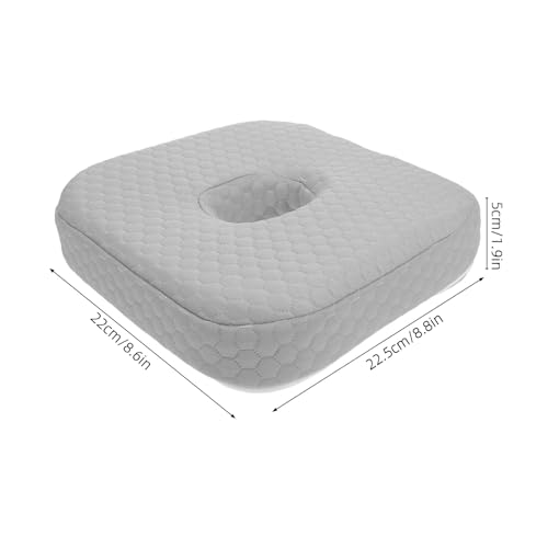 Almohada para perforación de orejas con espuma de memoria: cojín protector gris de lado 2