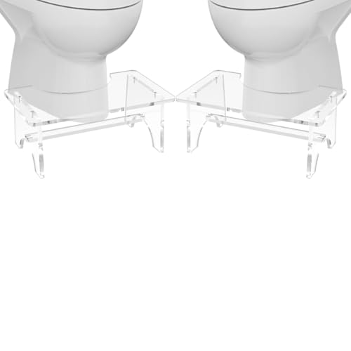 2 Pcs Acrylic Toilet Stool for Adults 7 Inch Acrylic Squatting Potty Stool Poop Clear Toilet Foot Pooping Step Stool for Bathroom Shower Feet Rest Sturdy Non-Slip Portable Easy Install