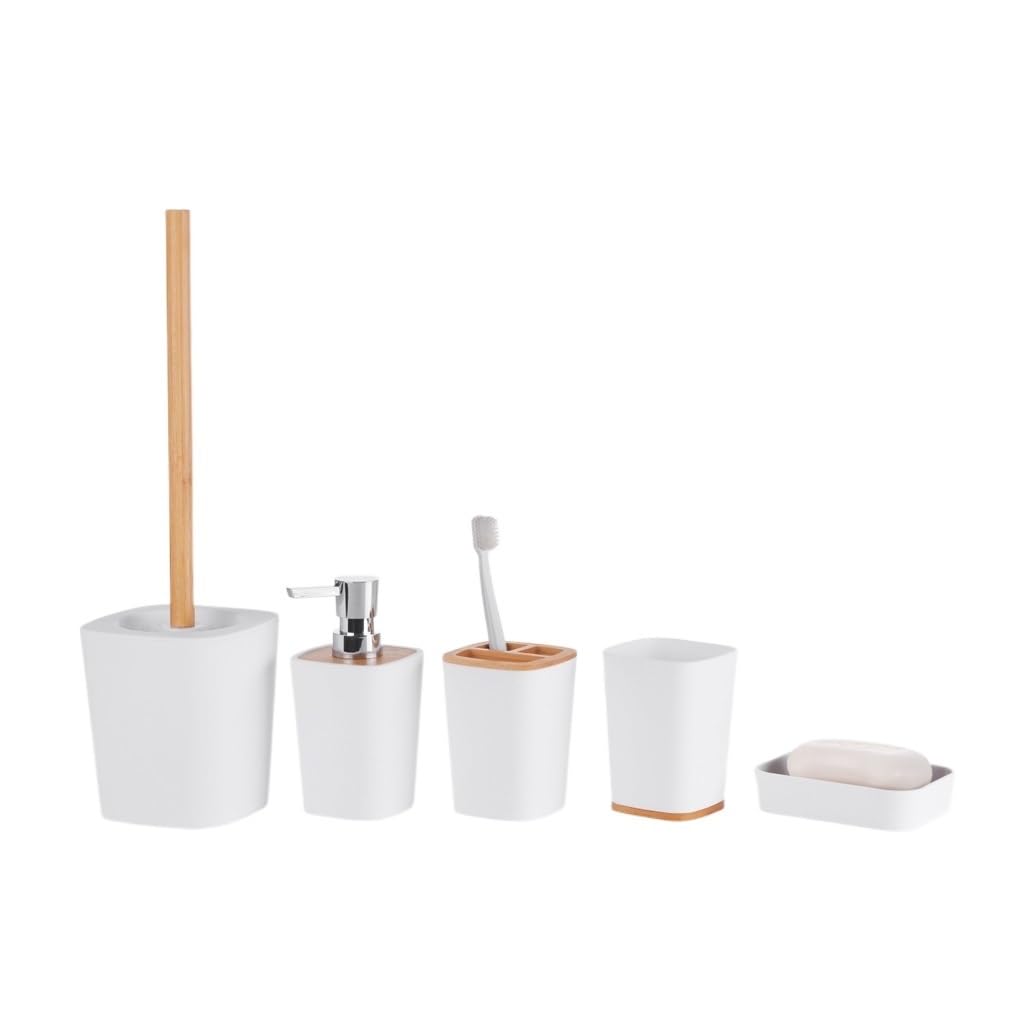 Dispensador de jabón y cepillo de baño en un kit antigoteo de alta durabilidad