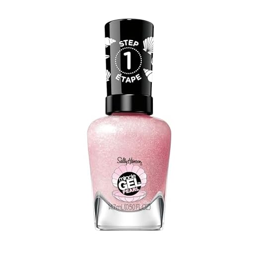Sally Hansen Miracle Gel Pearls Salon Quality Nail Polish | Gel-Like Formula, Two-Step System, No UV Light Needed, Long Lasting | Sheer, Shimmer | 906 Pink Sand | Nude Pink Nail Color