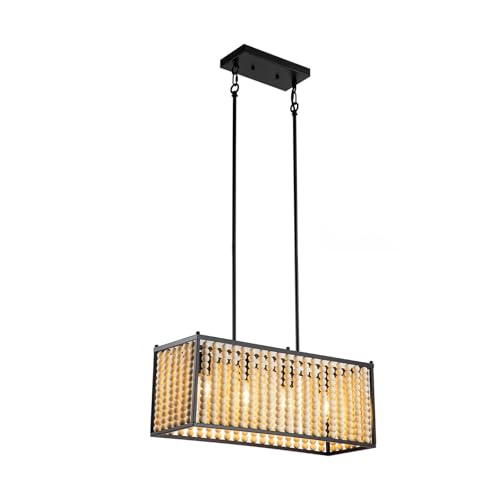 Lustre à perles 40W plafonnier 4 lumières pour salon rétro chic