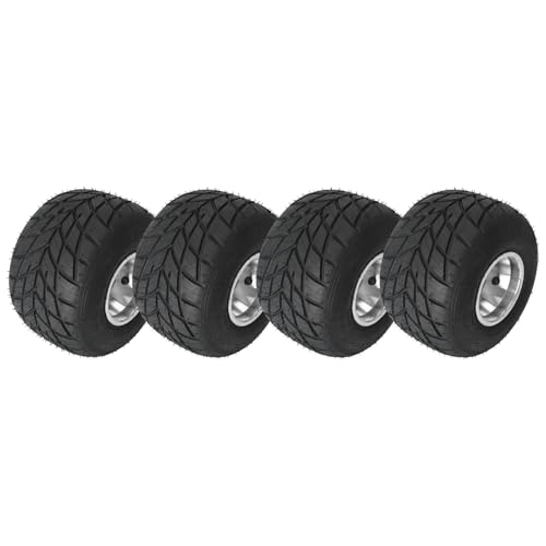 One Wheel High Performace Go Kart Tire and Rim 11x7.10-5 Kart Rear Wheel and Tire Fit Bolt Pattern 50mm w/ 3 Holes for Go Kart Drift Trike Buggy Racing Cart Non-Slip Tread Aluminum Alloy Rim