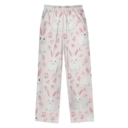 Cute Bunny Boys Pants Boys Athletic Pants Long Pant for Boywith Pockets Wide-Leg Size 6-14Y2