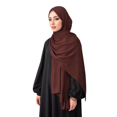 Crinkle Hijabs Scarf Solid Viscose Headscarf Wraps Muslim Women Hijab Islamic Turban Headbands