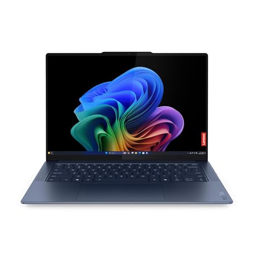Lenovo Yoga Slim 7 14.5" 3K OLED Touchscreen Copilot+ PC – Snapdragon X Plus X1P-64-100 (10-Core), 16GB RAM, 1TB SSD, 1000 Nits, WiFi 7, Backlit Keyboard, Windows 11 Home Cosmic Blue