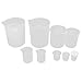Aexit Laboratory Plastic gauge Liquid Container Measuring Cup Beaker 2 Sets