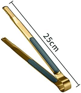 Cooking Tongs Tongs,Gold Stainless Steel Food Tongs Non-Slip Serving Tongs for BBQ Meat Salad Bread Kitchen Accessories Tongs(Medium)
