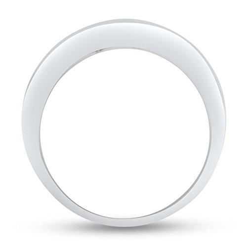 Solid 14k White Gold 3.5mm Round Cut Eight Stone Anniversary Ring Wedding Band CZ Cubic Zirconia 3/4 cttw.2