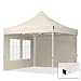Produktbild 3x3m Pavillon Faltpavillon Klappzelt inkl. 2 Seitenteile Stahl Faltzelt Garten Partyzelt Creme