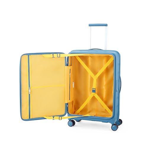 Image of American Tourister Bitbloc | Check-in Trolley Bag (68.5 cm) | 69 Ltrs | 360 8 Wheel Spinner | Hard Case | Recessed TSA Lock | 3 Years Global Warranty | Teal