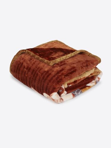 Image of Monte Carlo Double Bed Heavy Winter Blanket Marshal 2 Ply 850 GSM | 4.5 KG (240x220 CM), Dark Brown