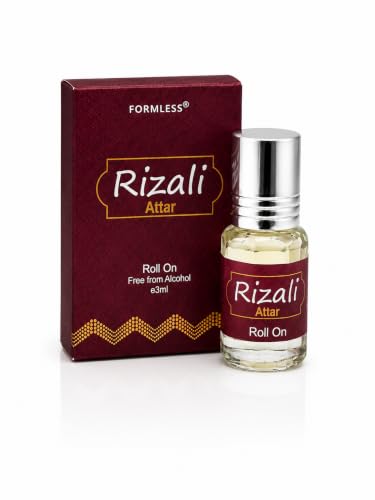 Image of Formless Rizali 3ml Attar Unisex - Premium Exotic Fragrance Oil, Long Lasting Alcohol-Free Perfume, Rich Floral Woody Musky Scent, Pocket Size Roll-On, Travel Friendly Daily Wear & Special Occasions