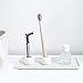 AirMoon Mini Ceramic Toothbrush Holder for Bathroom - White Small Countertop Organizer, Easy Clean Toothbrush Stand, Suit for Electric Toothbrush Head, Pens & Coffee Spoon, Pack of 2