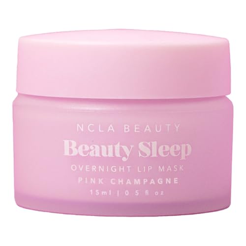 NCLA Beauty Sleep Overnight Lip Mask - Lip Mask for Women - Nourishes and Hydrates with Castor Seed Oil and Shea Butter - Pink Champagne - 0.5 oz