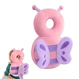 Baby Head Protector Backpack, Adjustable Safety Pads for Toddler Learning Walking, Head Protection Pillow Backpack for 4-24 Months Baby Crawling, Plush Butterfly