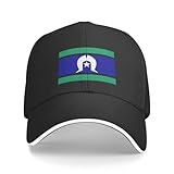ECUXSRHN Basecap für Herren Schwarze Baseballcap Golfmütze mit Kapuze und Flagge der Torres-Strait-Insulaner