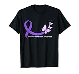 Pancreatic Cancer Awareness Ribbon Purple Butterfly Support T-Shirt