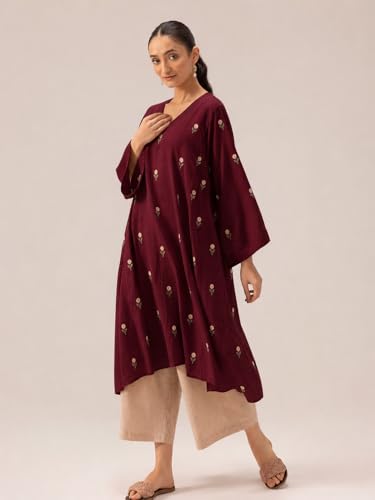 Image of ANNI DESIGNER Viscose Blend Kurta for Women | Kurti Set Woman | Kurta with Palazzo | A Line Printed Co Ord Outfit | Cord Ethnic Suit | Indian Office Party Traditional Clothing Fashion Premium Look