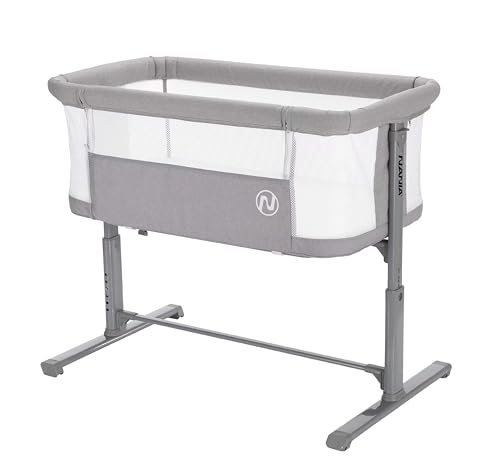 nania DODI Lit bébé cododo, Lit Bebe avec Matelas de la Naissance à 9kg, Réglage de la Hauteur, Matelas Ultra Confort 4 cm d'épaisseur, cododo Ultra léger 6.5 kg