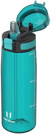 Sparrow Trinkflasche mit Strohhalm - Tritan Wasserflasche 500ml, 750ml, 1L | Flasche, Auslaufsicher, Spülmaschinenfest, BPA-Frei, Langlebig, Fahrrad, Fitness, Leicht, Schule, Touch