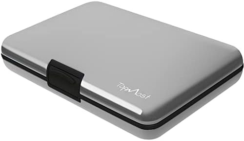 TopMost RFID-Blocking Aluminum Silver Wallet Credit Cards Holder for men & women - Slots for 12 Cards And Bills
