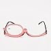 Makeup Presbyopia Glasses Single 180 degree Rotating Makeup Glasses Multi Functional Flip Over Single Lens Reading Glass (+200 degrees, Pink Frame)